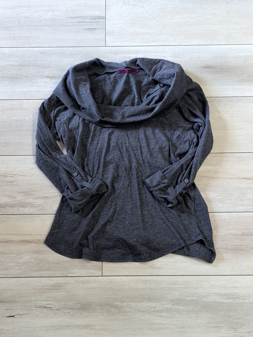 Velvet Dark Gray Cowl Neck Sweater